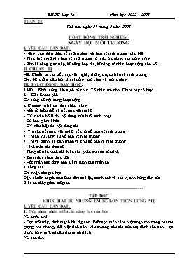Kế hoạch bài dạy Lớp 4 - Tuần 24 - Năm học 2022-2023 - Đào Thị Hiền