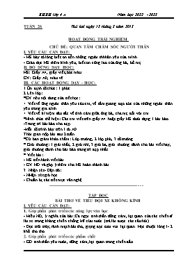Kế hoạch bài dạy Lớp 4 - Tuần 26 - Năm học 2022-2023 - Đào Thị Hiền