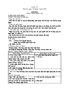 Kế hoạch bài dạy Lớp 4 - Tuần 27 - Năm học 2021-2022 - Nguyễn Thị Thanh Hoàn