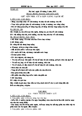 Kế hoạch bài dạy Lớp 4 - Tuần 27 - Năm học 2022-2023 - Đào Thị Hiền