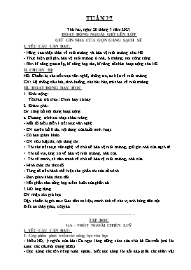 Kế hoạch bài dạy Lớp 4 - Tuần 27 - Năm học 2022-2023 - Nguyễn Đức Đồng