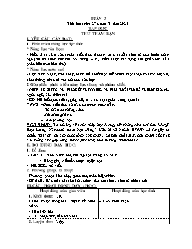 Kế hoạch bài dạy Lớp 4 - Tuần 3 - Năm học 2021-2022 - Nguyễn Thị Thanh Hoàn