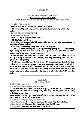 Kế hoạch bài dạy Lớp 4 - Tuần 3 - Năm học 2022-2023 - Nguyễn Đức Đồng