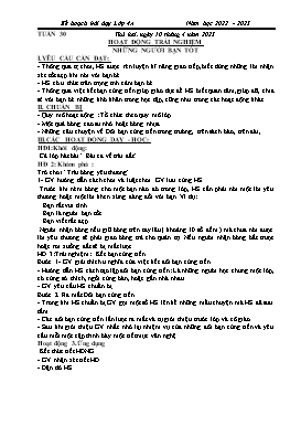 Kế hoạch bài dạy Lớp 4 - Tuần 30 - Năm học 2022-2023 - Đào Thị Hiền