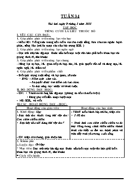 Kế hoạch bài dạy Lớp 4 - Tuần 34 - Năm học 2022-2023 - Nguyễn Đức Đồng