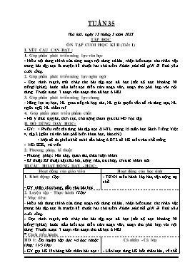 Kế hoạch bài dạy Lớp 4 - Tuần 35 - Năm học 2022-2023 - Nguyễn Đức Đồng