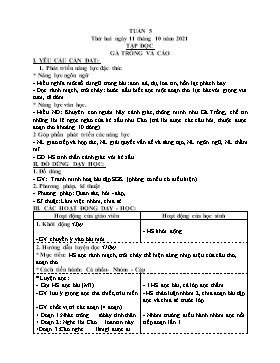 Kế hoạch bài dạy Lớp 4 - Tuần 5 - Năm học 2021-2022 - Nguyễn Thị Thanh Hoàn