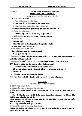 Kế hoạch bài dạy Lớp 4 - Tuần 5 - Năm học 2022-2023 - Đào Thị Hiền