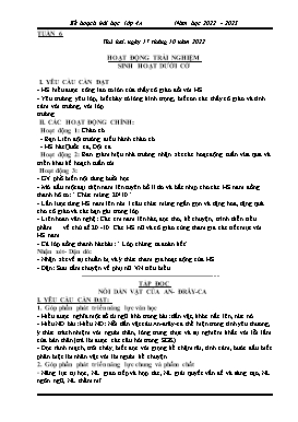 Kế hoạch bài dạy Lớp 4 - Tuần 6 - Năm học 2022-2023 - Đào Thị Hiền