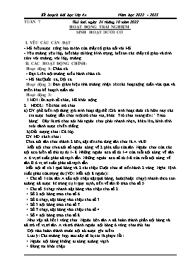 Kế hoạch bài dạy Lớp 4 - Tuần 7 - Năm học 2022-2023 - Đào Thị Hiền