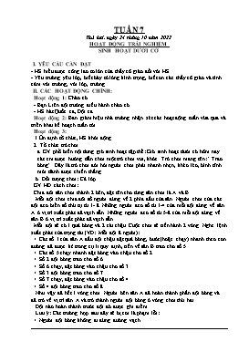 Kế hoạch bài dạy Lớp 4 - Tuần 7 - Năm học 2022-2023 - Nguyễn Đức Đồng