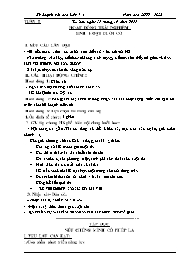 Kế hoạch bài dạy Lớp 4 - Tuần 8 - Năm học 2022-2023 - Đào Thị Hiền