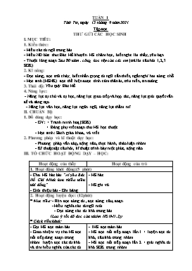 Kế hoạch bài dạy Lớp 5 - Tuần 1 - Năm học 2021-2022 - Hồ Thị Anh Đào