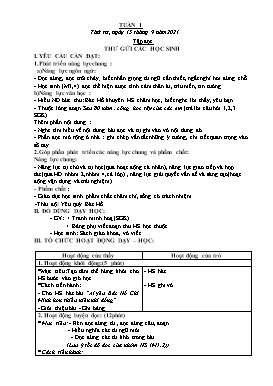 Kế hoạch bài dạy Lớp 5 - Tuần 1 - Năm học 2021-2022 - Nguyễn Thị Mai Hiên