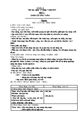 Kế hoạch bài dạy Lớp 5 - Tuần 1 - Năm học 2022-2023 - Nguyễn Thị Mai Hiên
