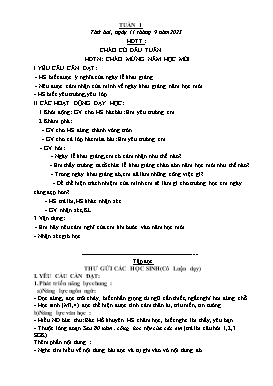 Kế hoạch bài dạy Lớp 5 - Tuần 1 - Năm học 2023-2024 - Nguyễn Thị Mai Hiên
