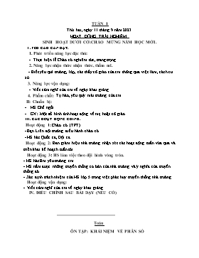 Kế hoạch bài dạy Lớp 5 - Tuần 1 - Năm học 2023-2024