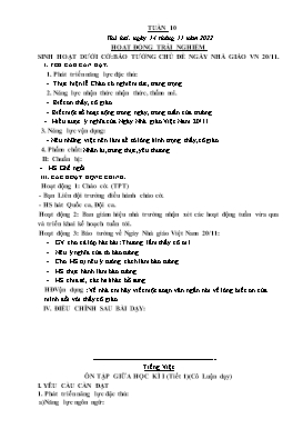 Kế hoạch bài dạy Lớp 5 - Tuần 10 - Năm học 2022-2023 - Nguyễn Thị Mai Hiên