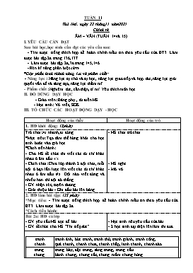 Kế hoạch bài dạy Lớp 5 - Tuần 11 - Năm học 2021-2022 - Nguyễn Thị Mai Hiên