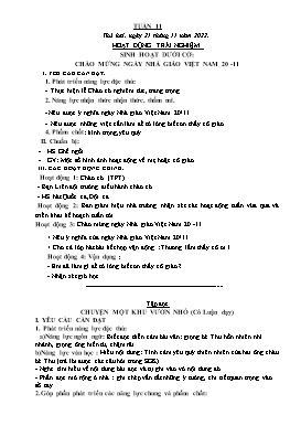 Kế hoạch bài dạy Lớp 5 - Tuần 11 - Năm học 2022-2023 - Nguyễn Thị Mai Hiên