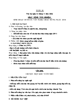 Kế hoạch bài dạy Lớp 5 - Tuần 11 - Năm học 2022-2023 - Nguyễn Thị Thanh Hoàn
