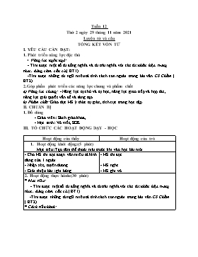 Kế hoạch bài dạy Lớp 5 - Tuần 12 - Năm học 2021-2022 - Hồ Thị Anh Đào