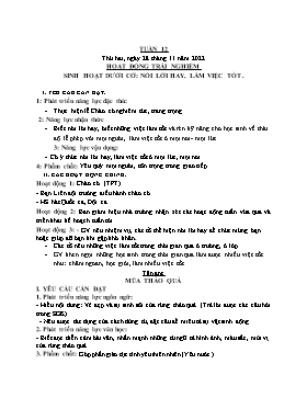 Kế hoạch bài dạy Lớp 5 - Tuần 12 - Năm học 2022-2023 - Nguyễn Thị Thanh Hoàn