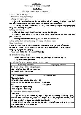 Kế hoạch bài dạy Lớp 5 - Tuần 13 - Năm học 2021-2022 - Hồ Thị Anh Đào
