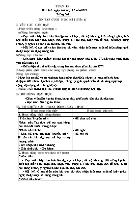 Kế hoạch bài dạy Lớp 5 - Tuần 13 - Năm học 2021-2022 - Nguyễn Thị Mai Hiên