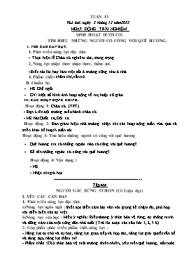 Kế hoạch bài dạy Lớp 5 - Tuần 13 - Năm học 2022-2023 - Nguyễn Thị Mai Hiên
