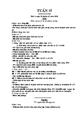 Kế hoạch bài dạy Lớp 5 - Tuần 15 - Năm học 2020-2021 - Nguyễn Thị Thanh Chương