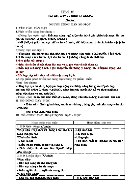 Kế hoạch bài dạy Lớp 5 - Tuần 15 - Năm học 2021-2022 - Nguyễn Thị Mai Hiên