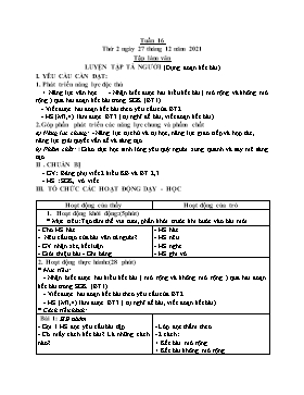Kế hoạch bài dạy Lớp 5 - Tuần 16 - Năm học 2021-2022 - Hồ Thị Anh Đào