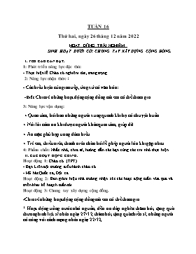 Kế hoạch bài dạy Lớp 5 - Tuần 16 - Năm học 2022-2023 - Nguyễn Thị Thanh Hoàn