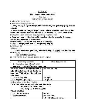 Kế hoạch bài dạy Lớp 5 - Tuần 17 - Năm học 2021-2022 - Hồ Thị Anh Đào