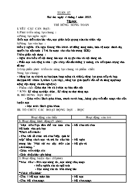 Kế hoạch bài dạy Lớp 5 - Tuần 17 - Năm học 2021-2022 - Nguyễn Thị Mai Hiên