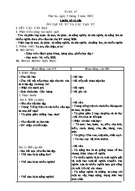 Kế hoạch bài dạy Lớp 5 - Tuần 17 - Năm học 2022-2023 - Nguyễn Thị Thanh Hoàn