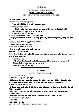 Kế hoạch bài dạy Lớp 5 - Tuần 19 - Năm học 2022-2023 - Nguyễn Thị Thanh Hoàn