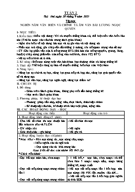 Kế hoạch bài dạy Lớp 5 - Tuần 2 - Năm học 2021-2022 - Hồ Thị Anh Đào