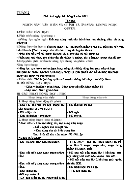 Kế hoạch bài dạy Lớp 5 - Tuần 2 - Năm học 2021-2022 - Nguyễn Thị Mai Hiên