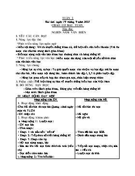 Kế hoạch bài dạy Lớp 5 - Tuần 2 - Năm học 2022-2023 - Nguyễn Thị Thanh Hoàn