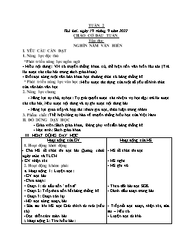 Kế hoạch bài dạy Lớp 5 - Tuần 2 - Năm học 2022-2023 - Phạm Bích Luận