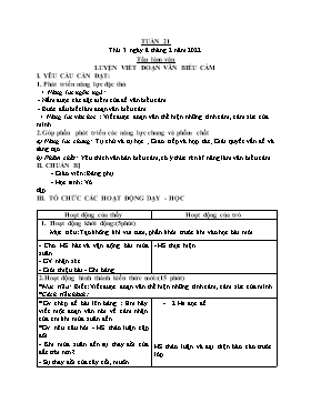 Kế hoạch bài dạy Lớp 5 - Tuần 21 - Năm học 2021-2022 - Hồ Thị Anh Đào