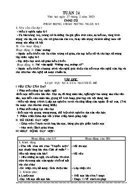 Kế hoạch bài dạy Lớp 5 - Tuần 24 - Năm học 2022-2023 - Nguyễn Thị Thanh Hoàn
