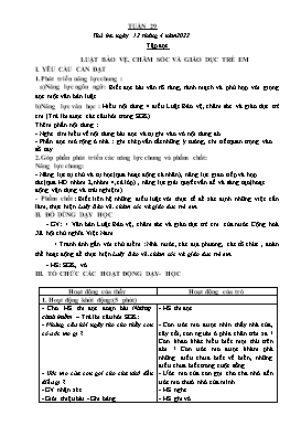 Kế hoạch bài dạy Lớp 5 - Tuần 29 - Năm học 2021-2022 - Nguyễn Thị Mai Hiên