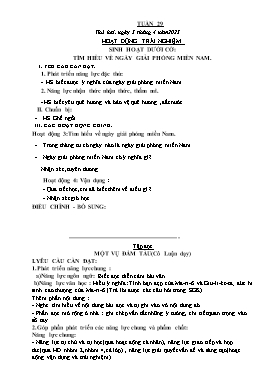 Kế hoạch bài dạy Lớp 5 - Tuần 29 - Năm học 2022-2023 - Nguyễn Thị Mai Hiên