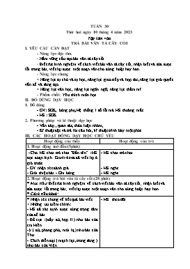 Kế hoạch bài dạy Lớp 5 - Tuần 30 - Năm học 2022-2023 - Nguyễn Thị Thanh Chương