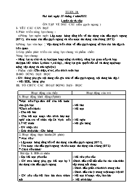 Kế hoạch bài dạy Lớp 5 - Tuần 31 - Năm học 2021-2022 - Nguyễn Thị Mai Hiên