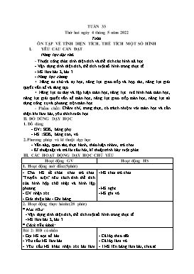 Kế hoạch bài dạy Lớp 5 - Tuần 33 - Năm học 2021-2022 - Nguyễn Thị Thanh Chương