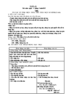 Kế hoạch bài dạy Lớp 5 - Tuần 33 - Năm học 2022-2023 - Nguyễn Thị Mai Hiên